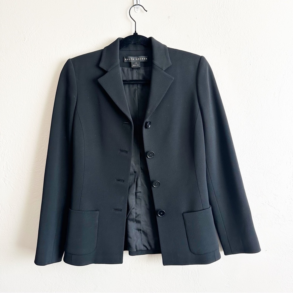 Ralph Lauren Women's Elegant Black Suit Blazer Jacket size 4 - Picture 2 of 8